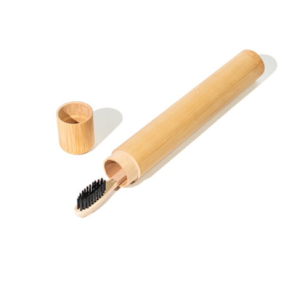BAMBOO TOOTHBRUSH HOLDER & CAP Brand New